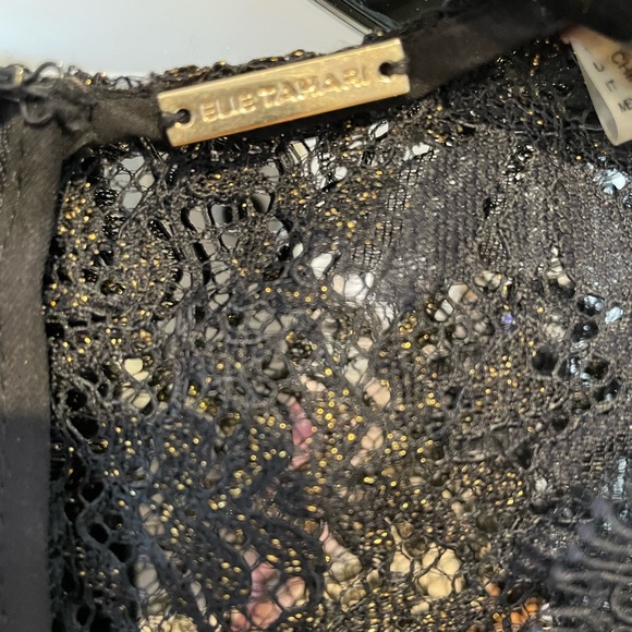 Elie Tahari Black and Gold Metallic Lace cocktail dress size 4, Neiman Marcus - Picture 6 of 6